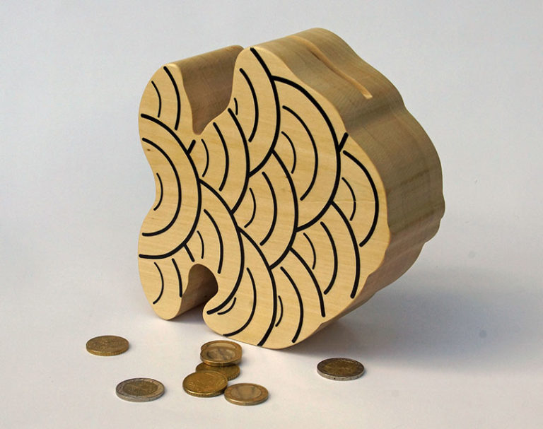 ZAW Tirelire Tirelire Safe Tirelire épargne En Bois Sculpture Sur