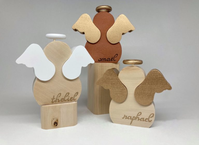 Figure D'Ange Gardien En Bois 12,5 Cm - Figurine Faite à La Main - Cadeau Pour Maman, Femme, Petite Amie, Grand-Mère - Saint Valentin